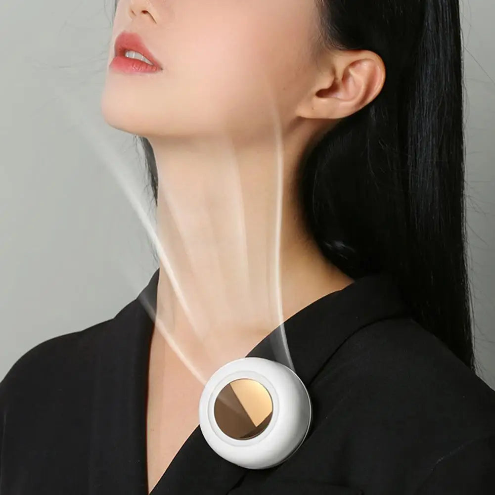 NEW Portable Silent Mini Bladeless Electric Fan Clip-On Adjustable 3-Speed Small Fan for Outdoor Comfortable Wearable Cooling Accessory for hot weather summer season