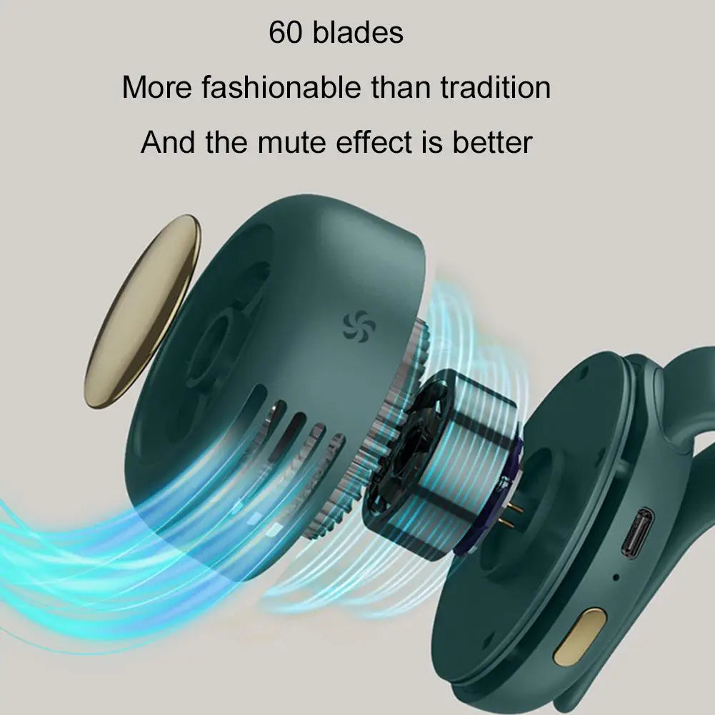 NEW Portable Silent Mini Bladeless Electric Fan Clip-On Adjustable 3-Speed Small Fan for Outdoor Comfortable Wearable Cooling Accessory for hot weather summer season