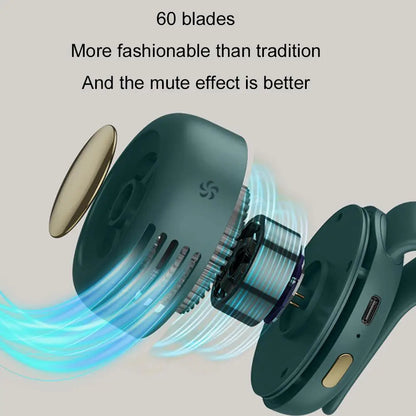 NEW Portable Silent Mini Bladeless Electric Fan Clip-On Adjustable 3-Speed Small Fan for Outdoor Comfortable Wearable Cooling Accessory for hot weather summer season