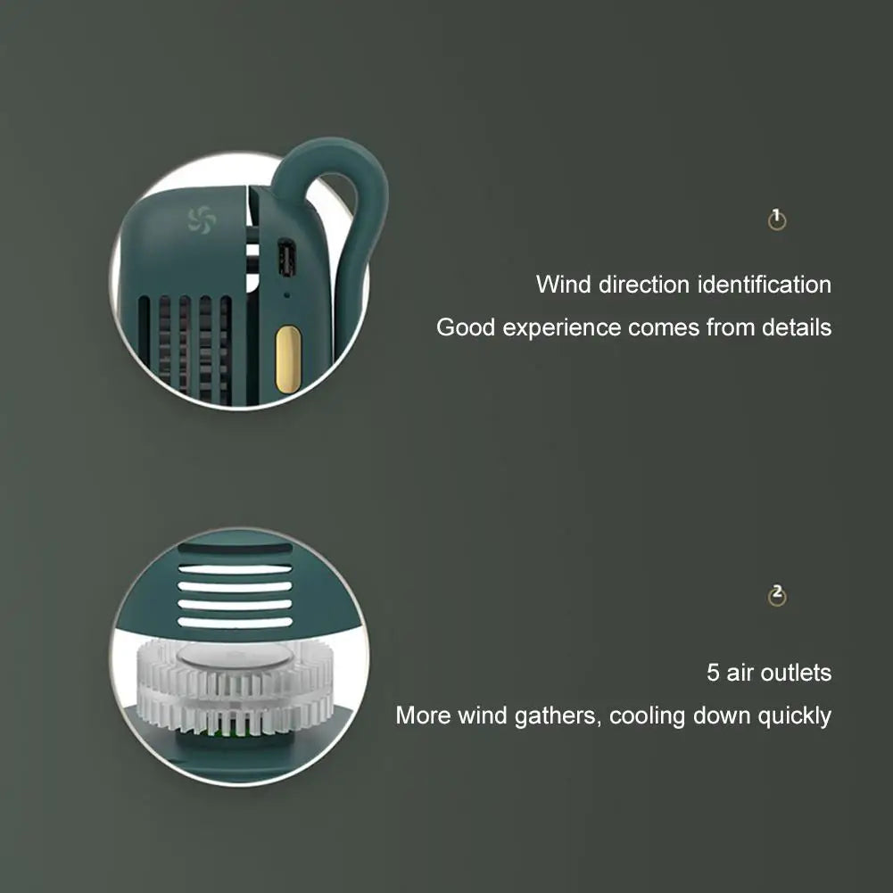 NEW Portable Silent Mini Bladeless Electric Fan Clip-On Adjustable 3-Speed Small Fan for Outdoor Comfortable Wearable Cooling Accessory for hot weather summer season