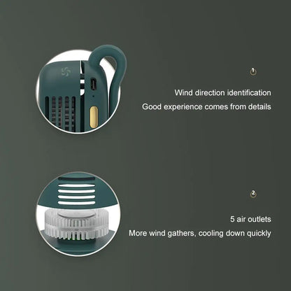 NEW Portable Silent Mini Bladeless Electric Fan Clip-On Adjustable 3-Speed Small Fan for Outdoor Comfortable Wearable Cooling Accessory for hot weather summer season