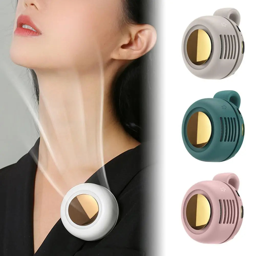 NEW Portable Silent Mini Bladeless Electric Fan Clip-On Adjustable 3-Speed Small Fan for Outdoor Comfortable Wearable Cooling Accessory for hot weather summer season