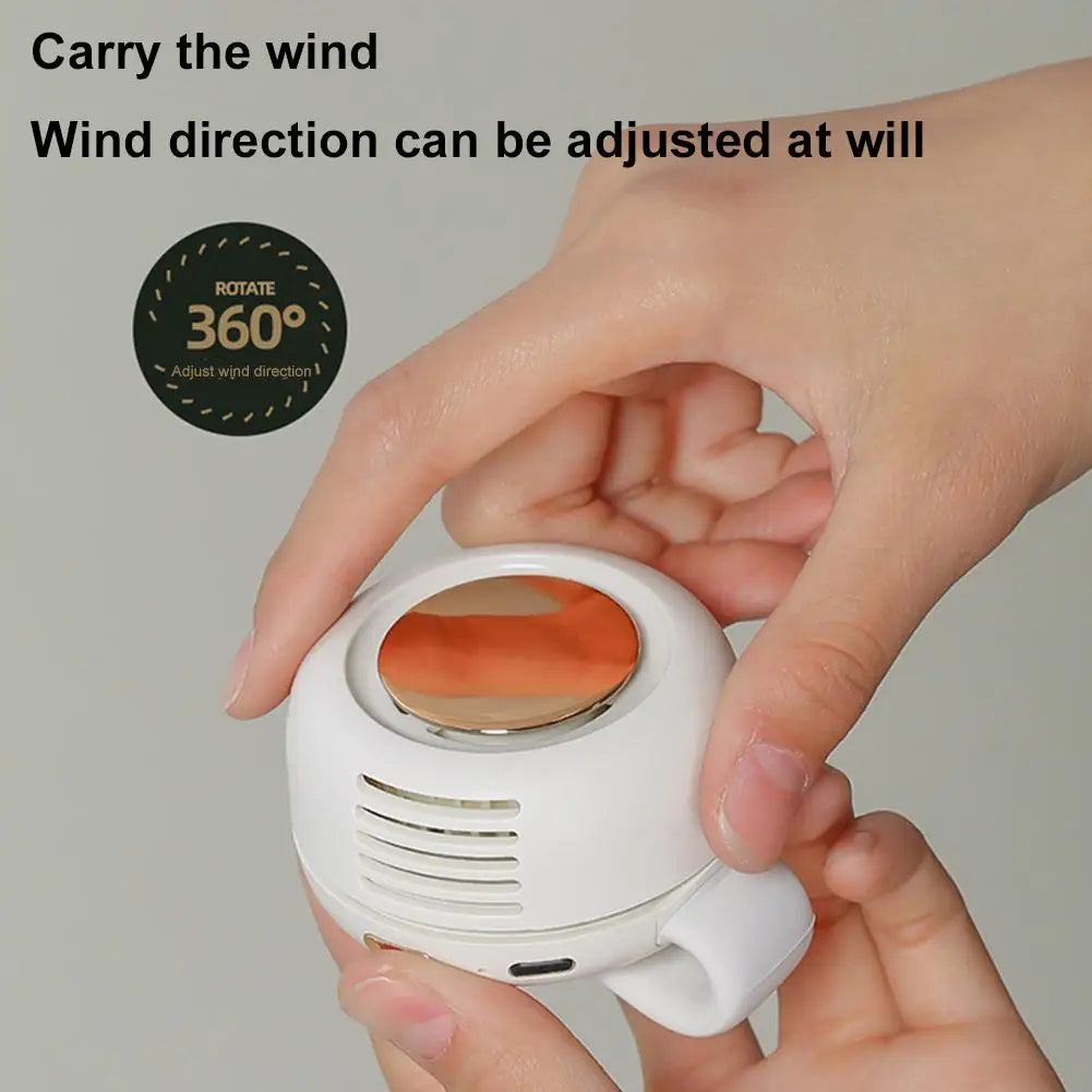 NEW Portable Silent Mini Bladeless Electric Fan Clip-On Adjustable 3-Speed Small Fan for Outdoor Comfortable Wearable Cooling Accessory for hot weather summer season