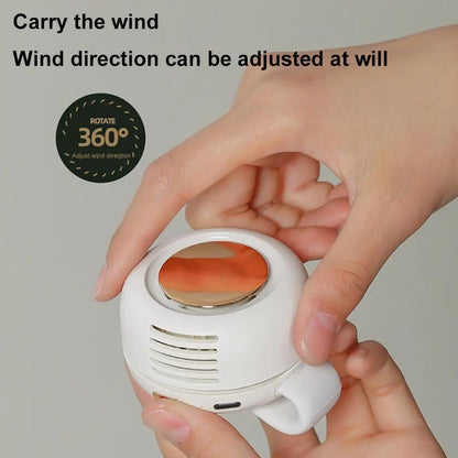NEW Portable Silent Mini Bladeless Electric Fan Clip-On Adjustable 3-Speed Small Fan for Outdoor Comfortable Wearable Cooling Accessory for hot weather summer season