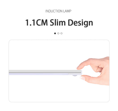 Wireless LED Motion Sensor Night Light USB Rechargeable under Cabinet Wardrobe Lamp Eye Catching Kitchen Backlight use for kitchen cabinet bathroom bedroom LED light