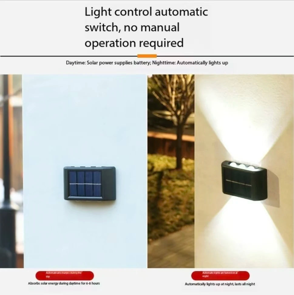 TOP SELLING Solar LED Outdoor Wall Light Waterproof Dusk to Dawn Fence Lamp for Garden Yard Porch Pathway Patio - Home Decor Lighting perfect for evening garden lights